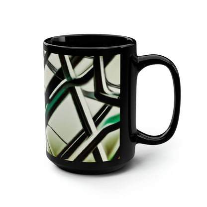 James Fenton - Applied Force, Abstractly - Black Ceramic Mug 15oz