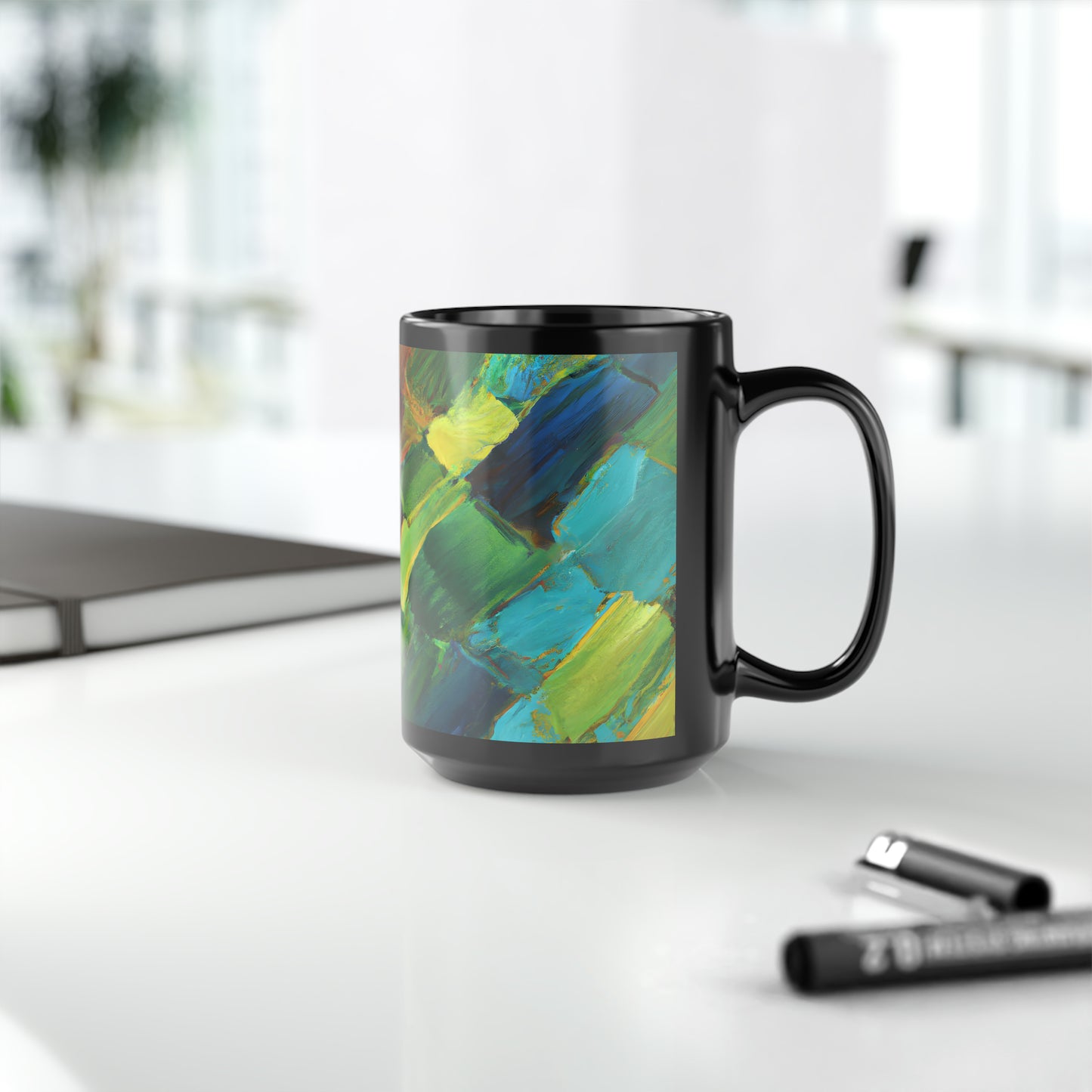 Zephyr Helium Hydride - Boron, Abstractly - Black Ceramic Mug 15oz