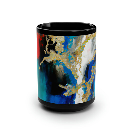 Solar Crystalonium - Hydrogen, Abstractly - Black Ceramic Mug 15oz