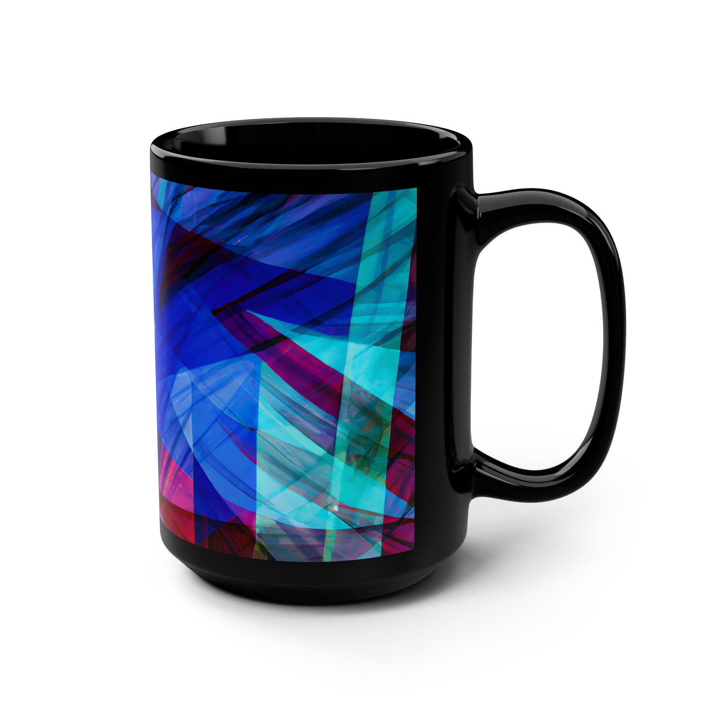 Lena Bernstein - Friction Force, Abstractly - Black Ceramic Mug 15oz