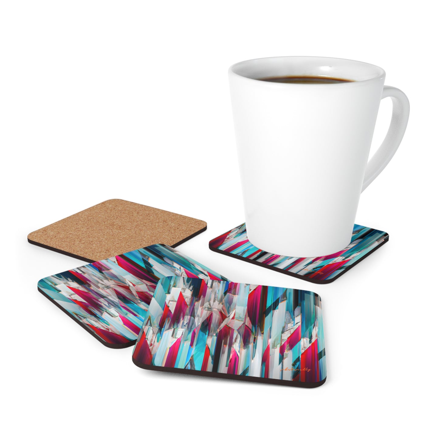 Harper Bowen - Weak Force, Abstractly - Corkwood Coaster Set of 4