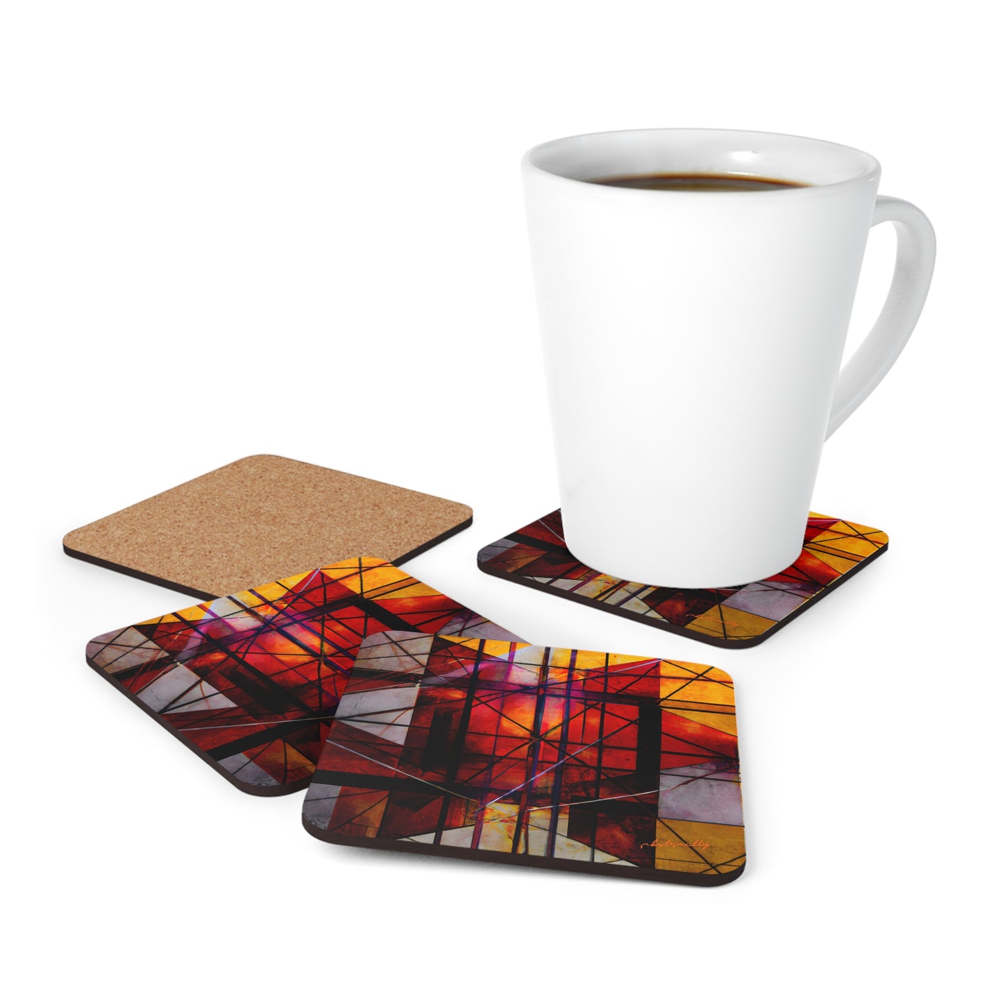 Valeria Delgado - Strong Force, Abstractly - Corkwood Coaster Set of 4