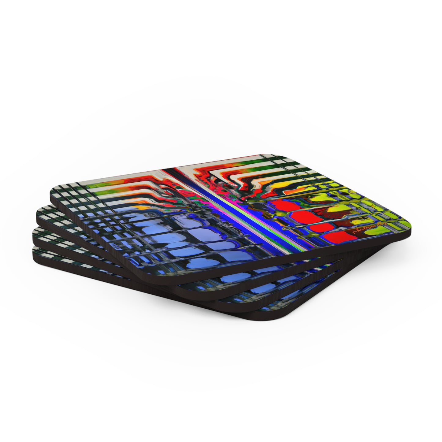 Leonardo Winterbourne - Strong Force, Abstractly - Corkwood Coaster Set of 4