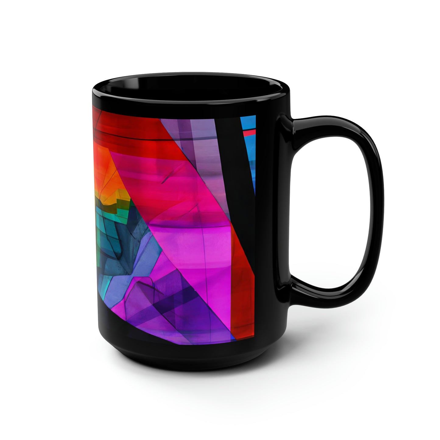 Ivan Petrovich - Tension Force, Abstractly - Black Ceramic Mug 15oz