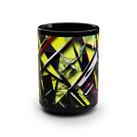 Audrey Rasmussen - Applied Force, Abstractly - Black Ceramic Mug 15oz