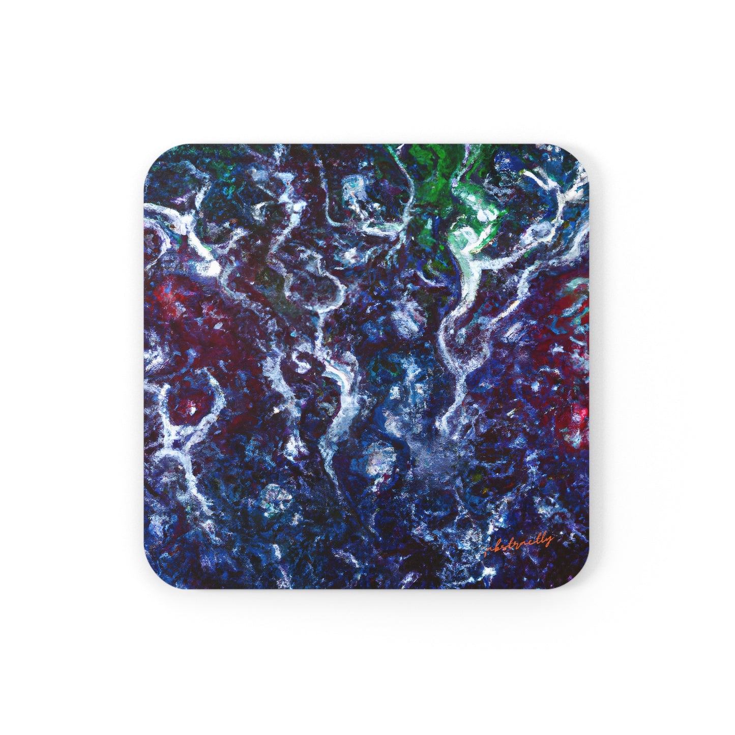 Violet Emission Oxide - Chemistry, Abstractly - Corkwood Coaster Set of 4