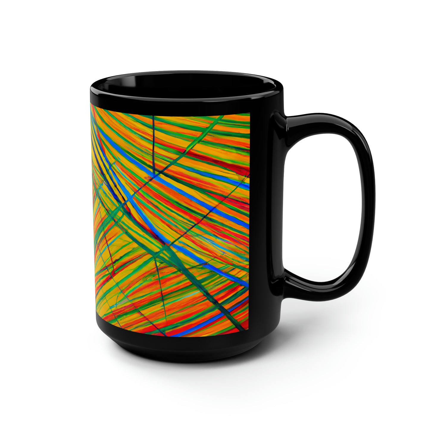 Gerald Michelson - Electric Force, Abstractly - Black Ceramic Mug 15oz