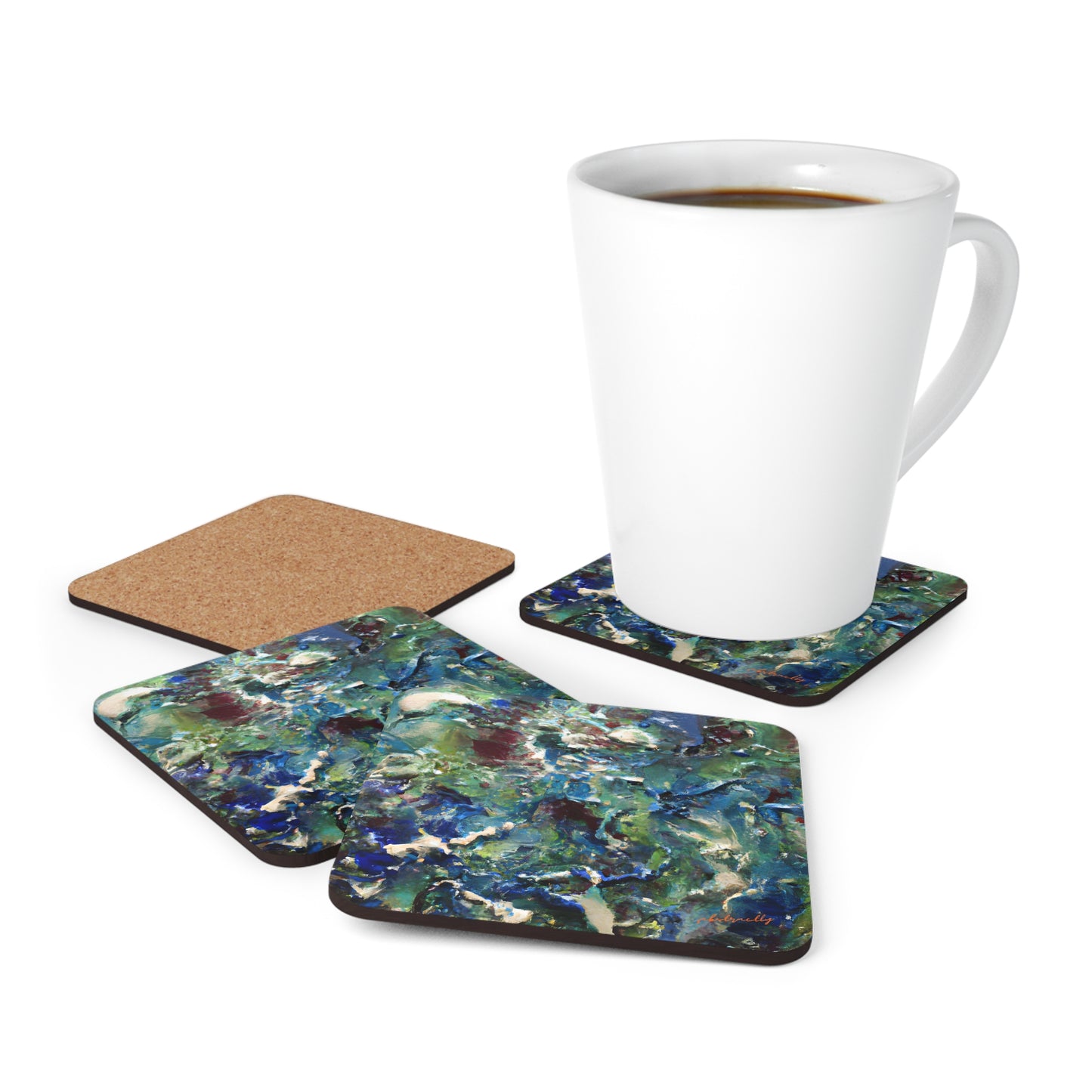 Crystalloxium Ether - Chemistry, Abstractly - Corkwood Coaster Set of 4