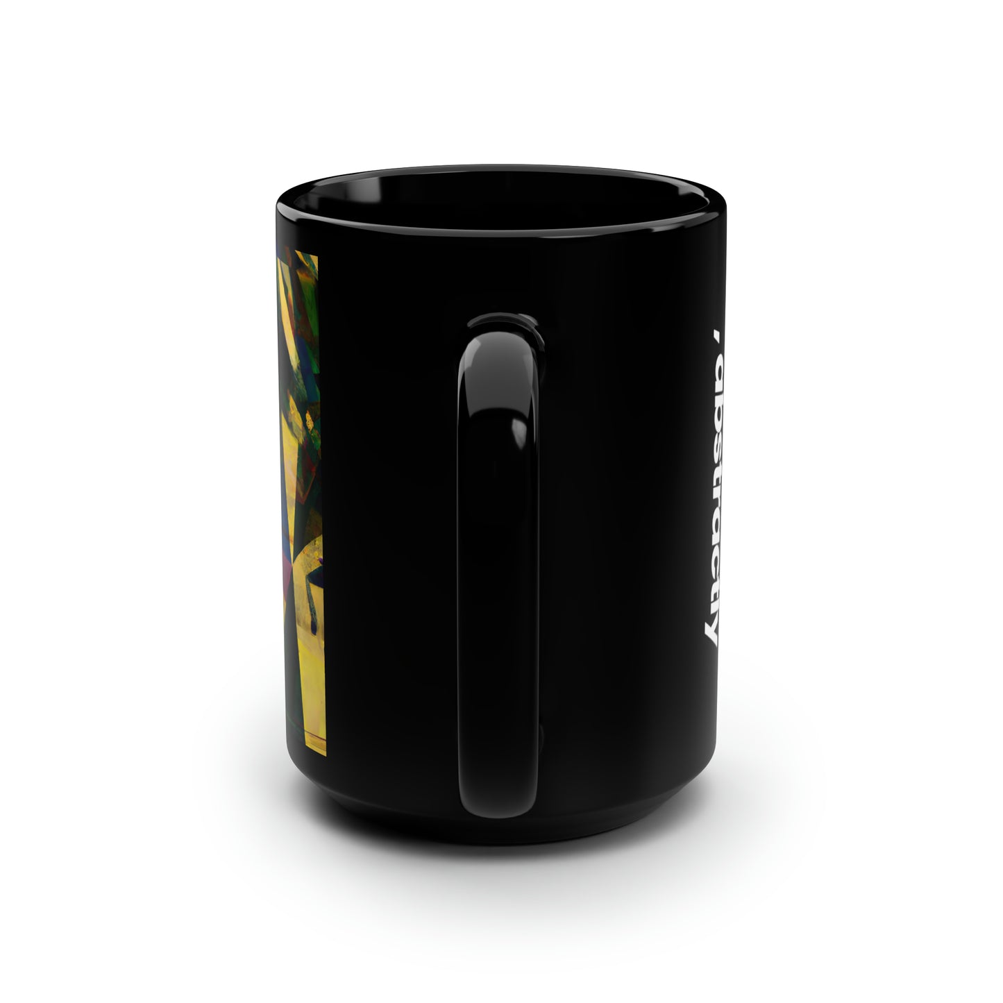 Karl Whitlock - Weak Force, Abstractly - Black Ceramic Mug 15oz