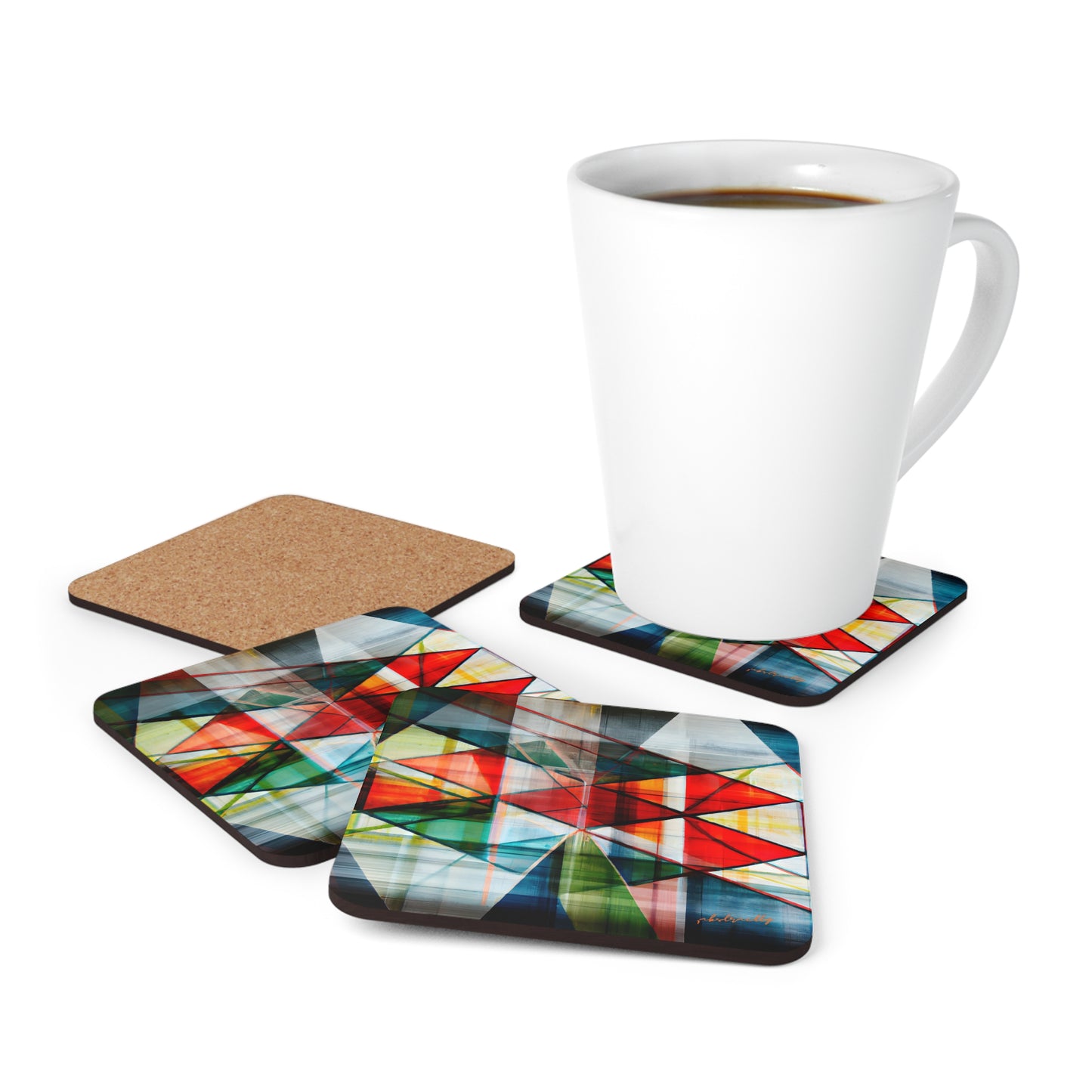 Lillian Czerny - Friction Force, Abstractly - Corkwood Coaster Set of 4