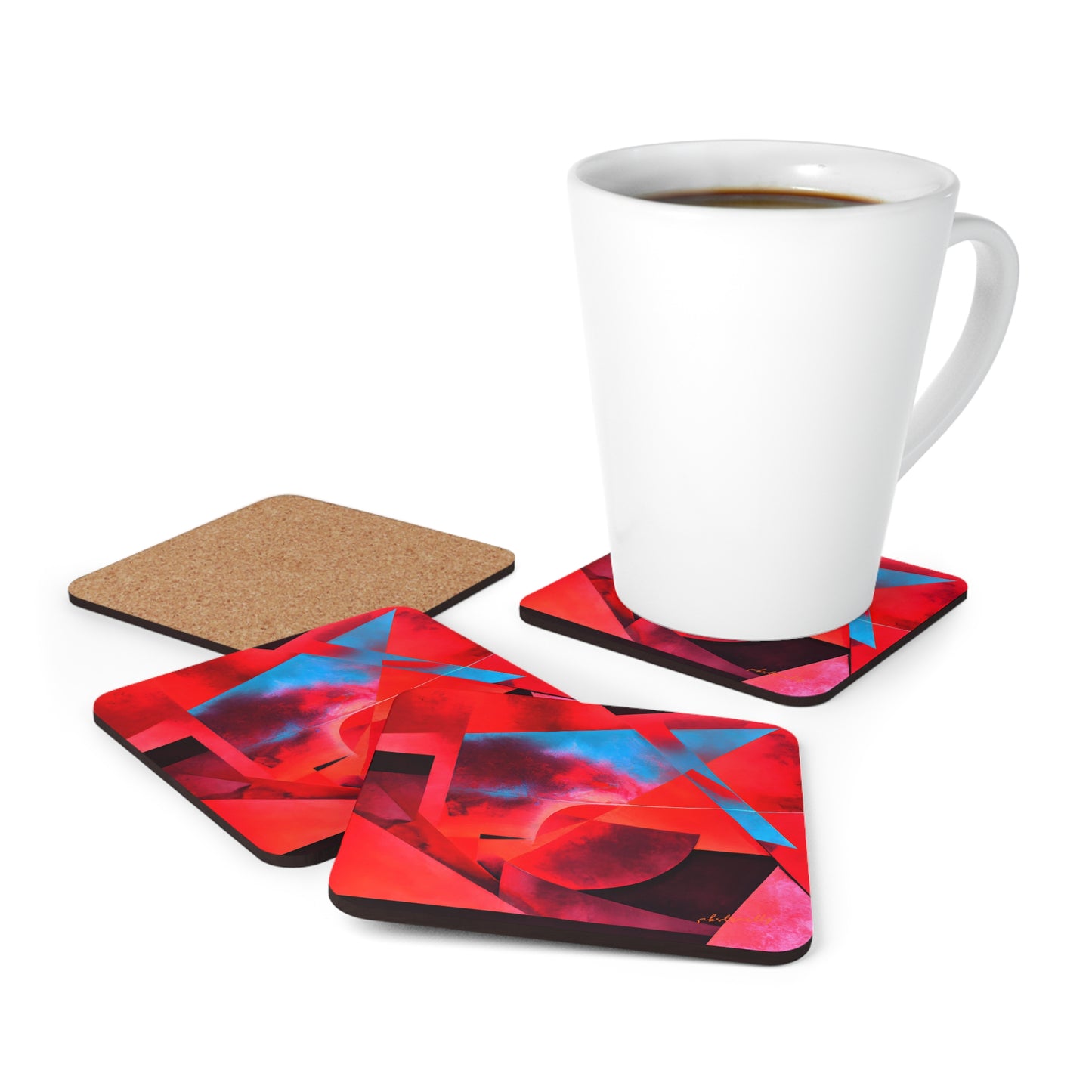 Alicia Rossman - Weak Force, Abstractly - Corkwood Coaster Set of 4