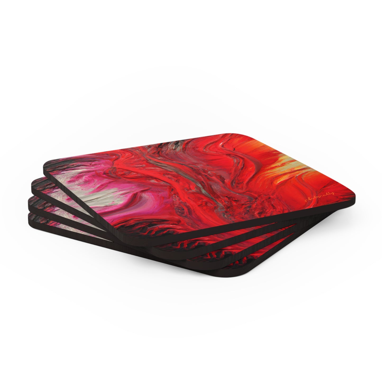 Luminous Neonite - Chemistry, Abstractly - Corkwood Coaster Set of 4