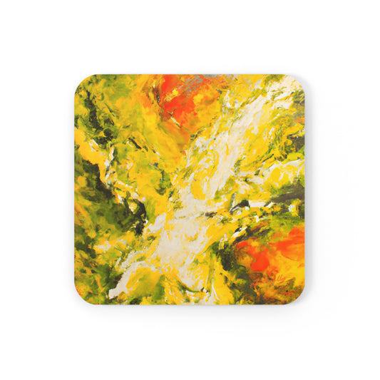 Starlight Etherium - Sulfur, Abstractly - Corkwood Coaster Set of 4