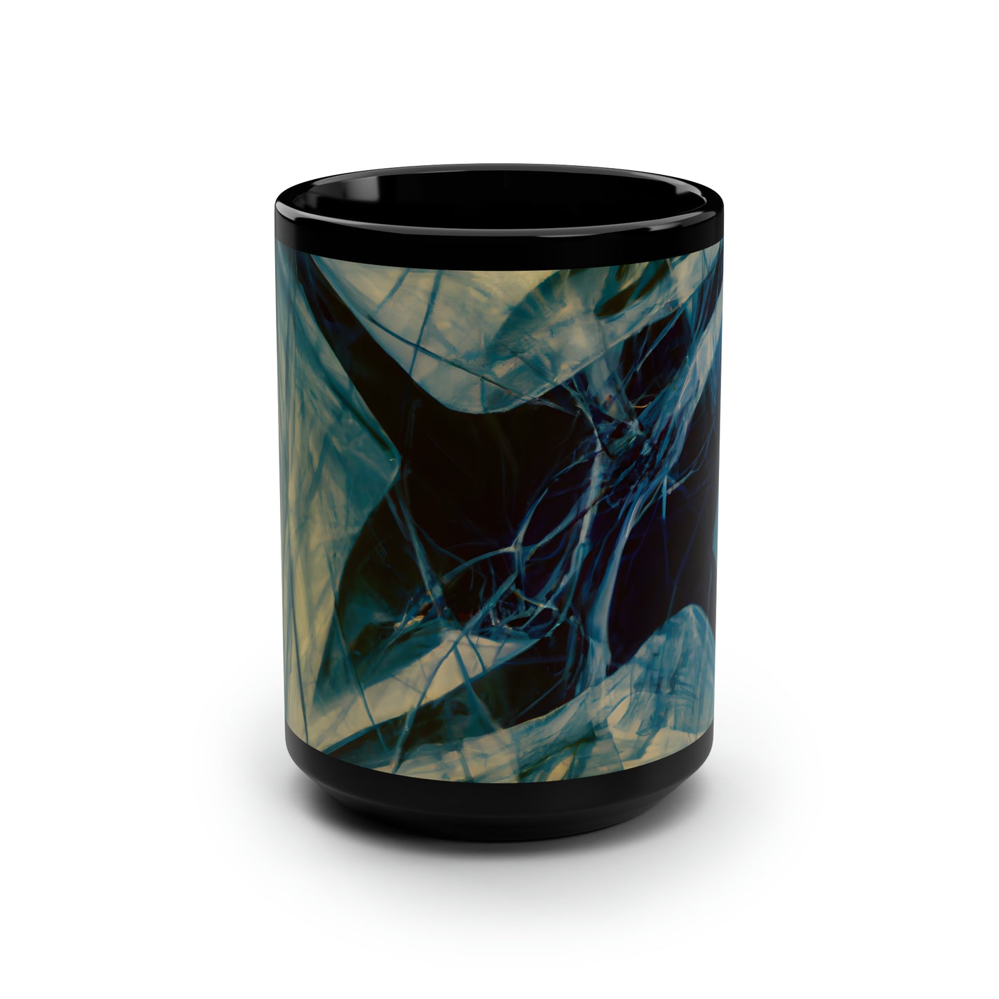 Helen Bertrand - Magnetic Force, Abstractly - Black Ceramic Mug 15oz