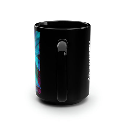 Lena Bernstein - Friction Force, Abstractly - Black Ceramic Mug 15oz