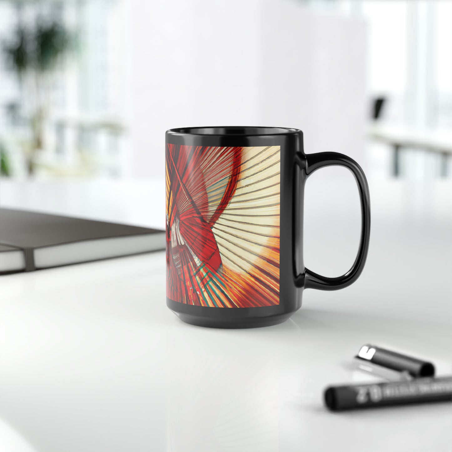 Margaret Rosenbaum - Spring Force, Abstractly - Black Ceramic Mug 15oz