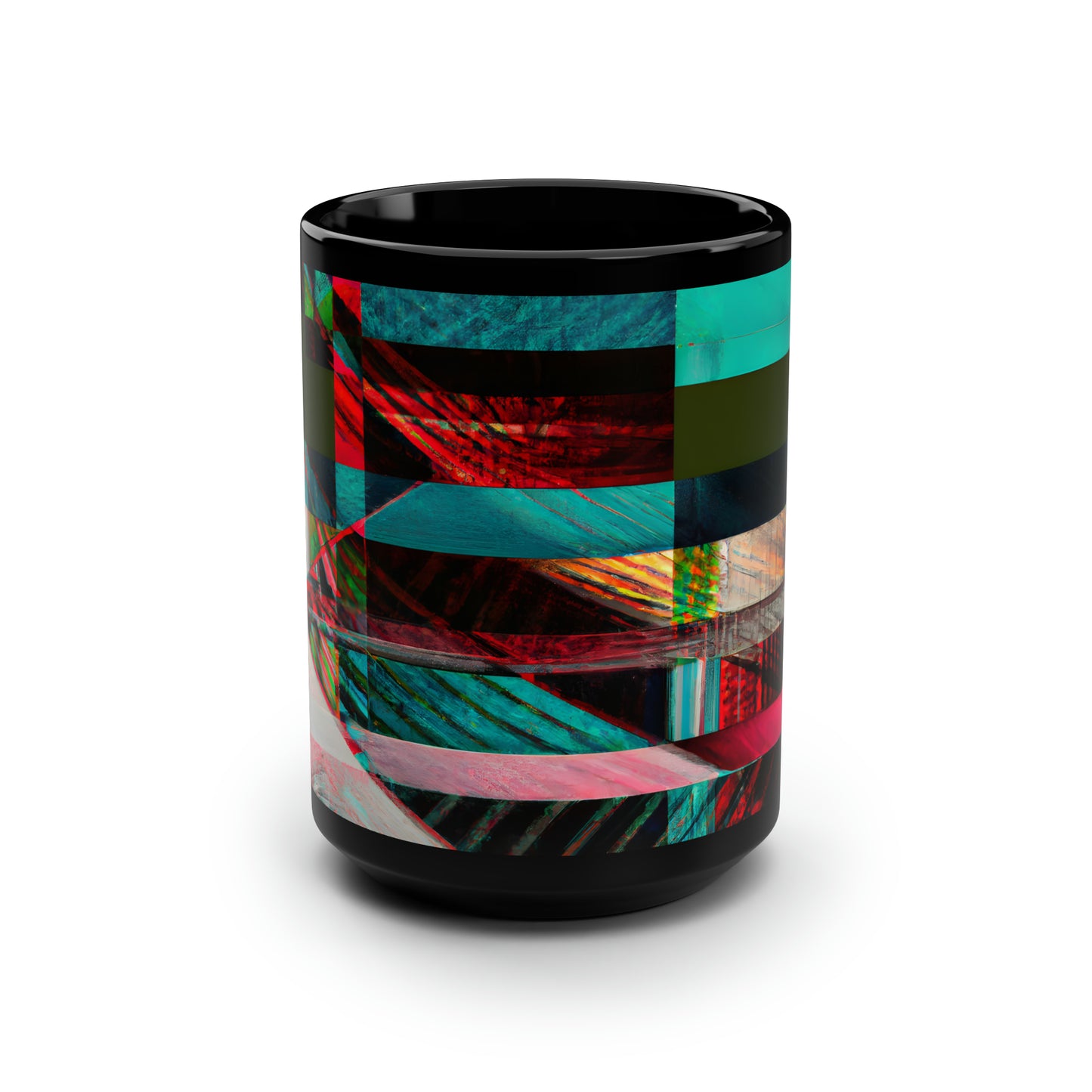 Adrian Goddard - Applied Force, Abstractly - Black Ceramic Mug 15oz