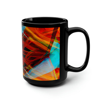 Clara Beckett - Electromagnetic Force, Abstractly - Black Ceramic Mug 15oz