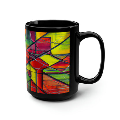 Rosalind Munroe - Electric Force, Abstractly - Black Ceramic Mug 15oz