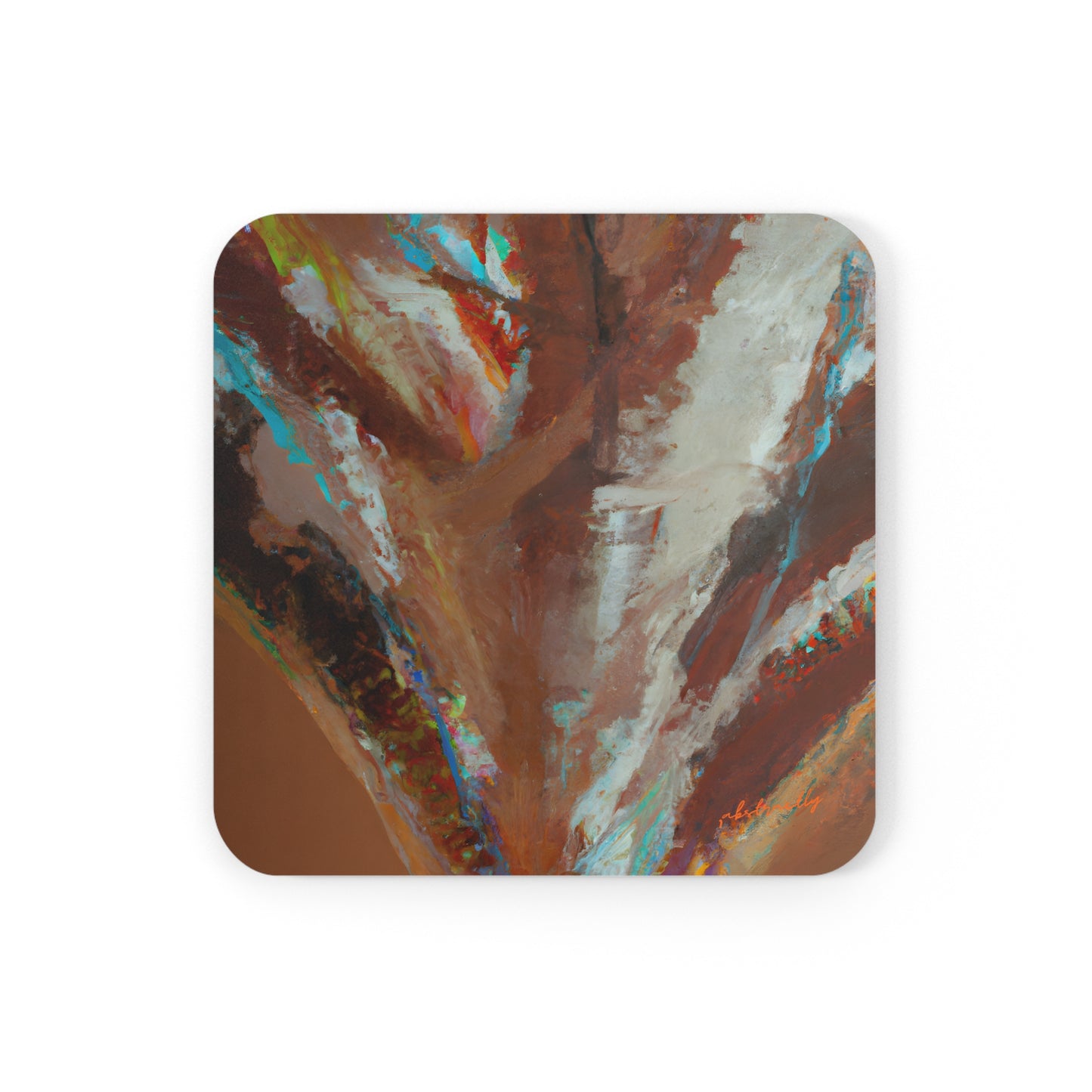 Quantum Glitter Crystal - Magnesium, Abstractly - Corkwood Coaster Set of 4