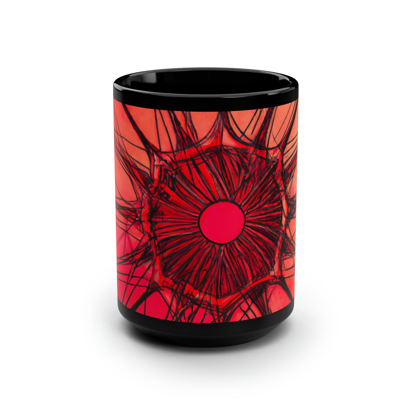 Elizabeth Rutherford - Magnetic Force, Abstractly - Black Ceramic Mug 15oz