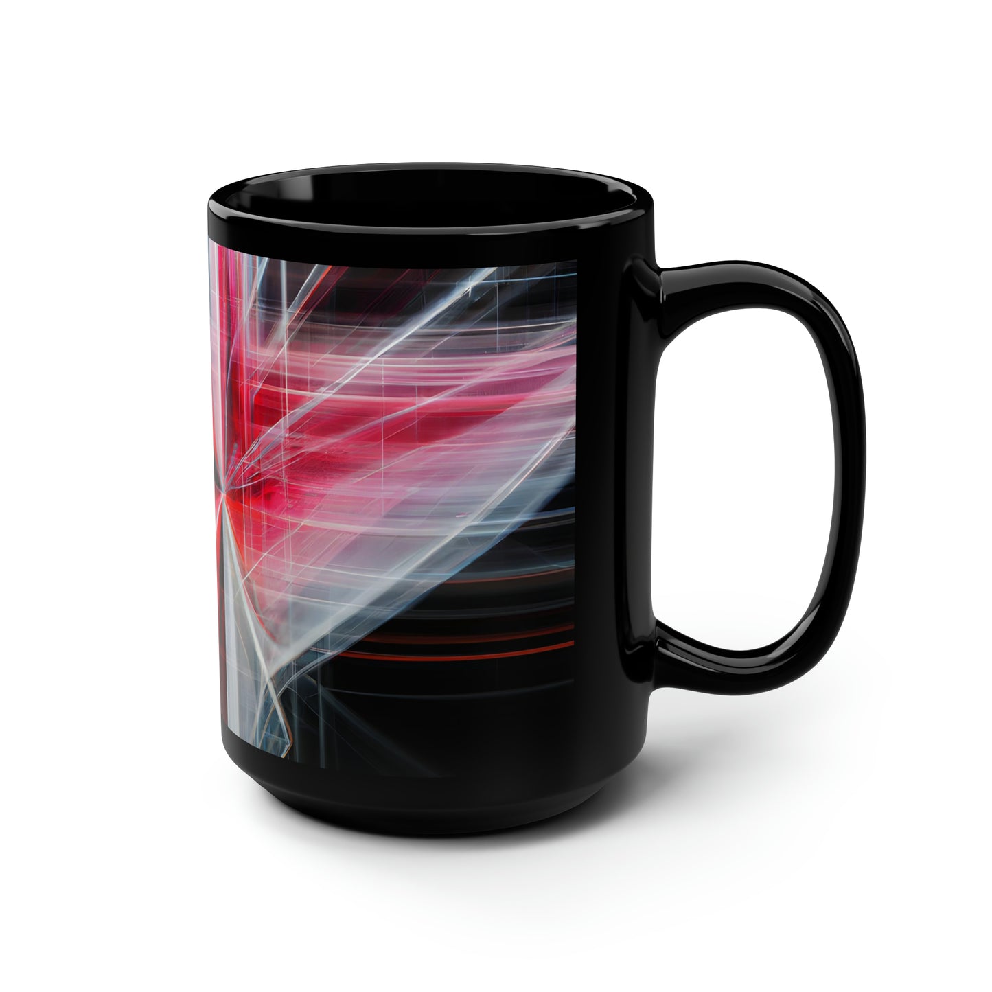 Oliver Schrodinger - Weak Force, Abstractly - Black Ceramic Mug 15oz