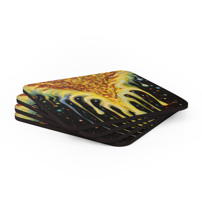 Shoadium Fluxite - Chemistry, Abstractly - Corkwood Coaster Set of 4