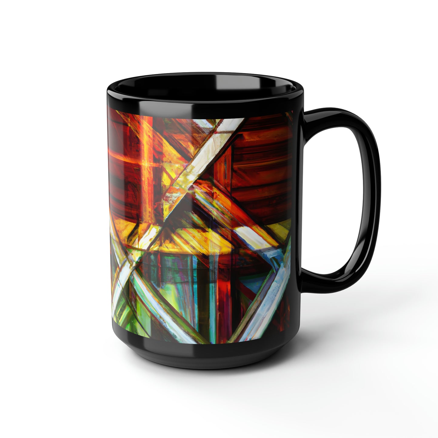 Aurelia Reynolds - Applied Force, Abstractly - Black Ceramic Mug 15oz