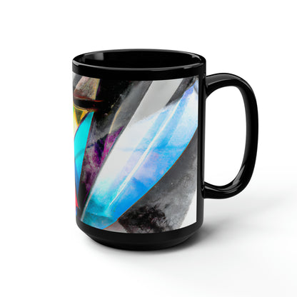 Silvia Pennington - Applied Force, Abstractly - Black Ceramic Mug 15oz