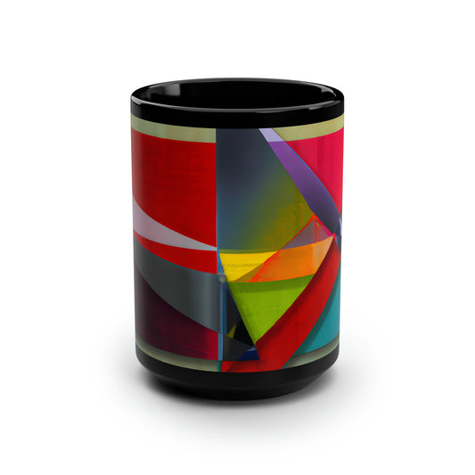 Thomas Sanderson - Friction Force, Abstractly - Black Ceramic Mug 15oz