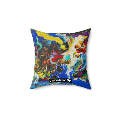 Xenospheric Blue - Chemistry, Abstractly - Faux Suede Throw Pillow