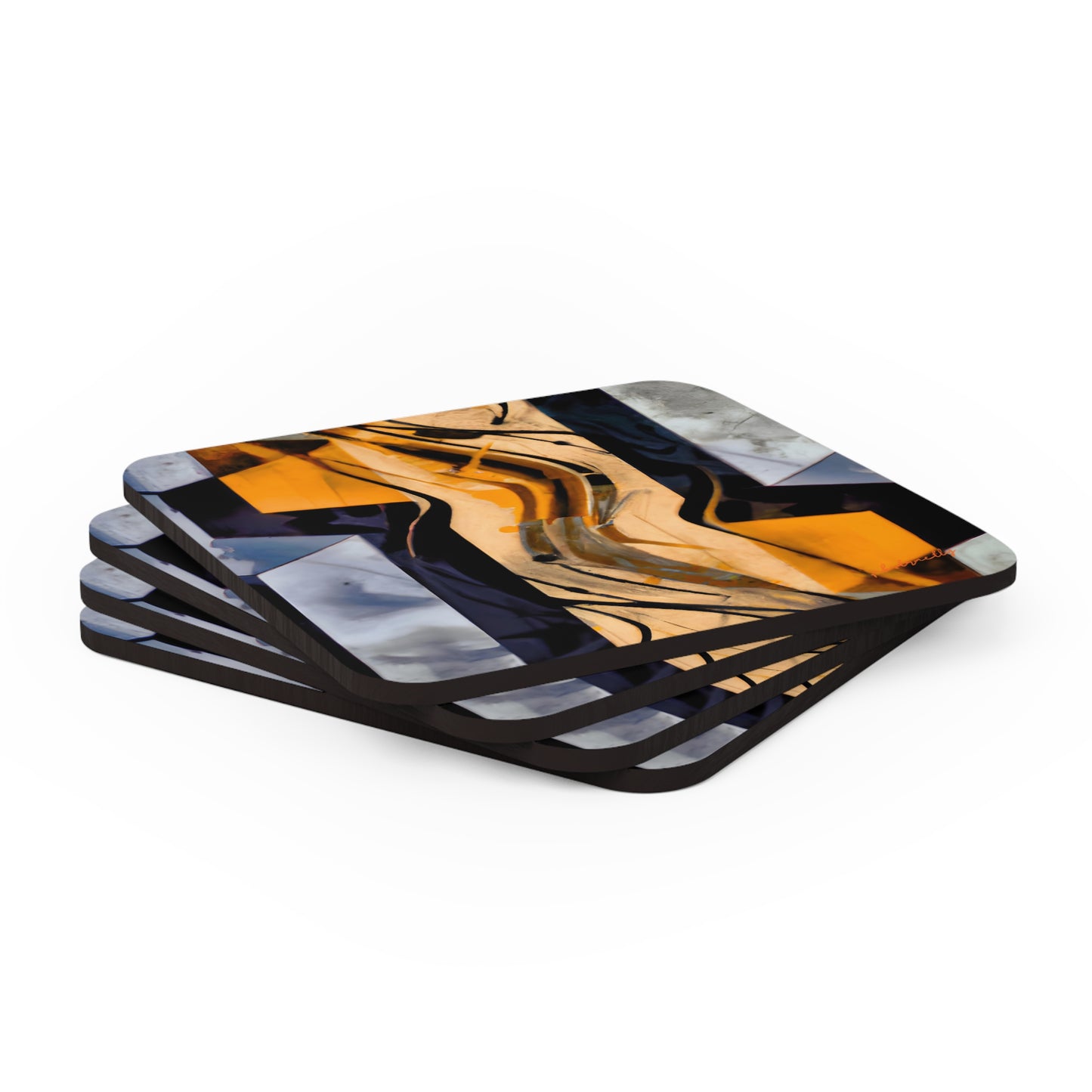 Rosalind Maxwell - Spring Force, Abstractly - Corkwood Coaster Set of 4