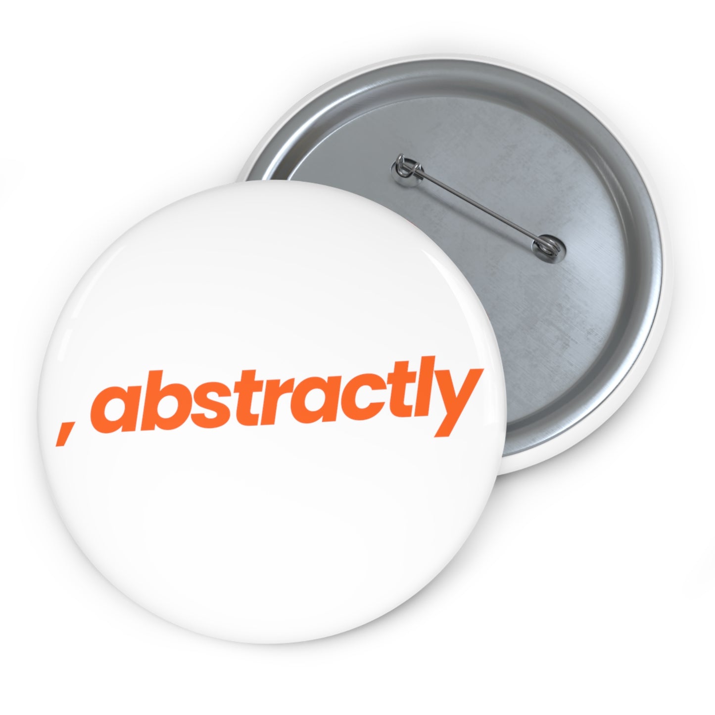 [, abstractly] Orange-on-White - Pin Button