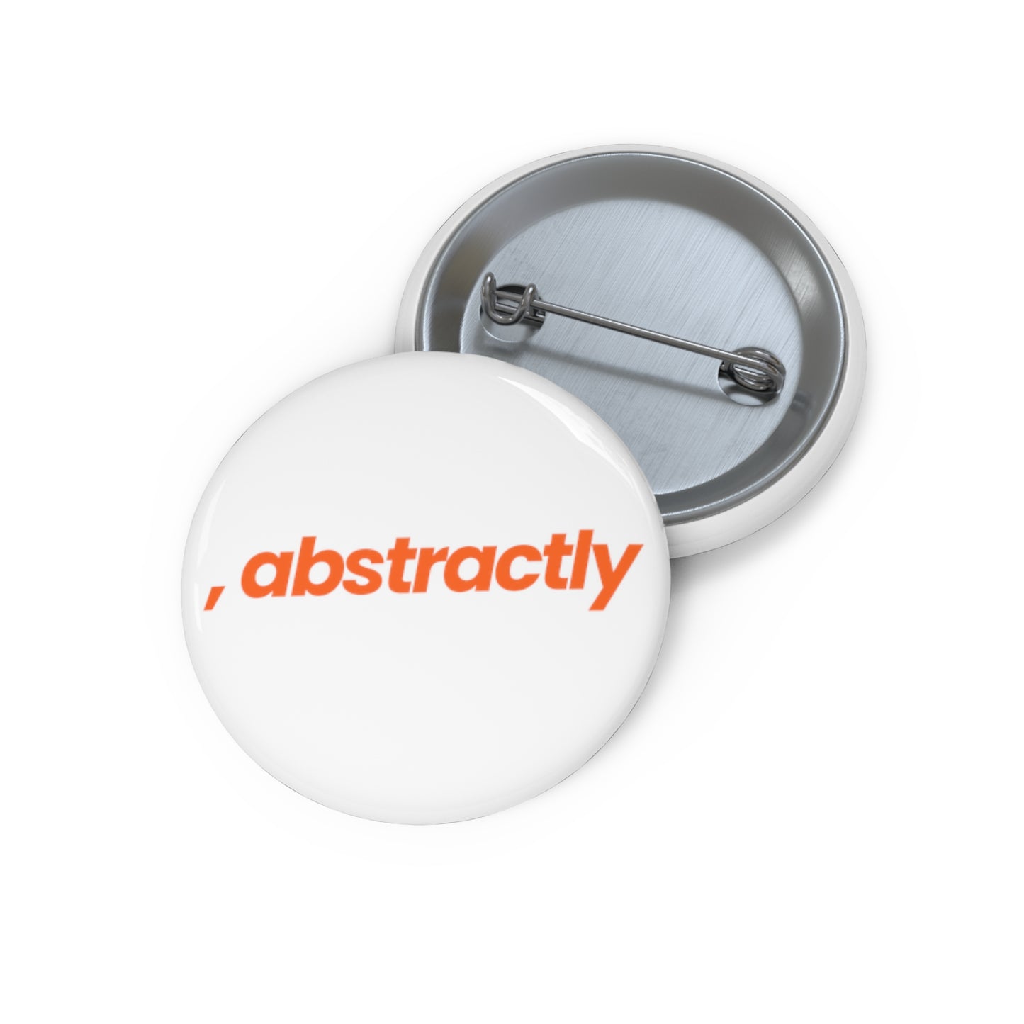 [, abstractly] Orange-on-White - Pin Button