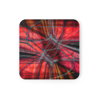 Lois Strauss - Electromagnetic Force, Abstractly - Corkwood Coaster Set of 4