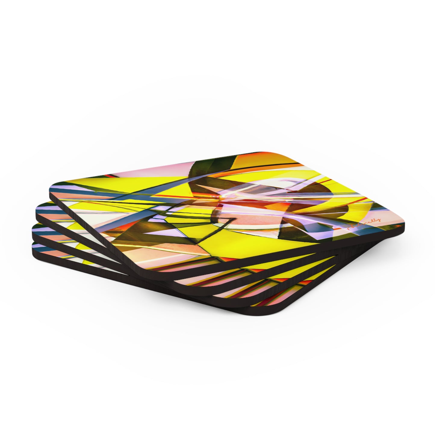 Russell Sternberg - Electromagnetic Force, Abstractly - Corkwood Coaster Set of 4