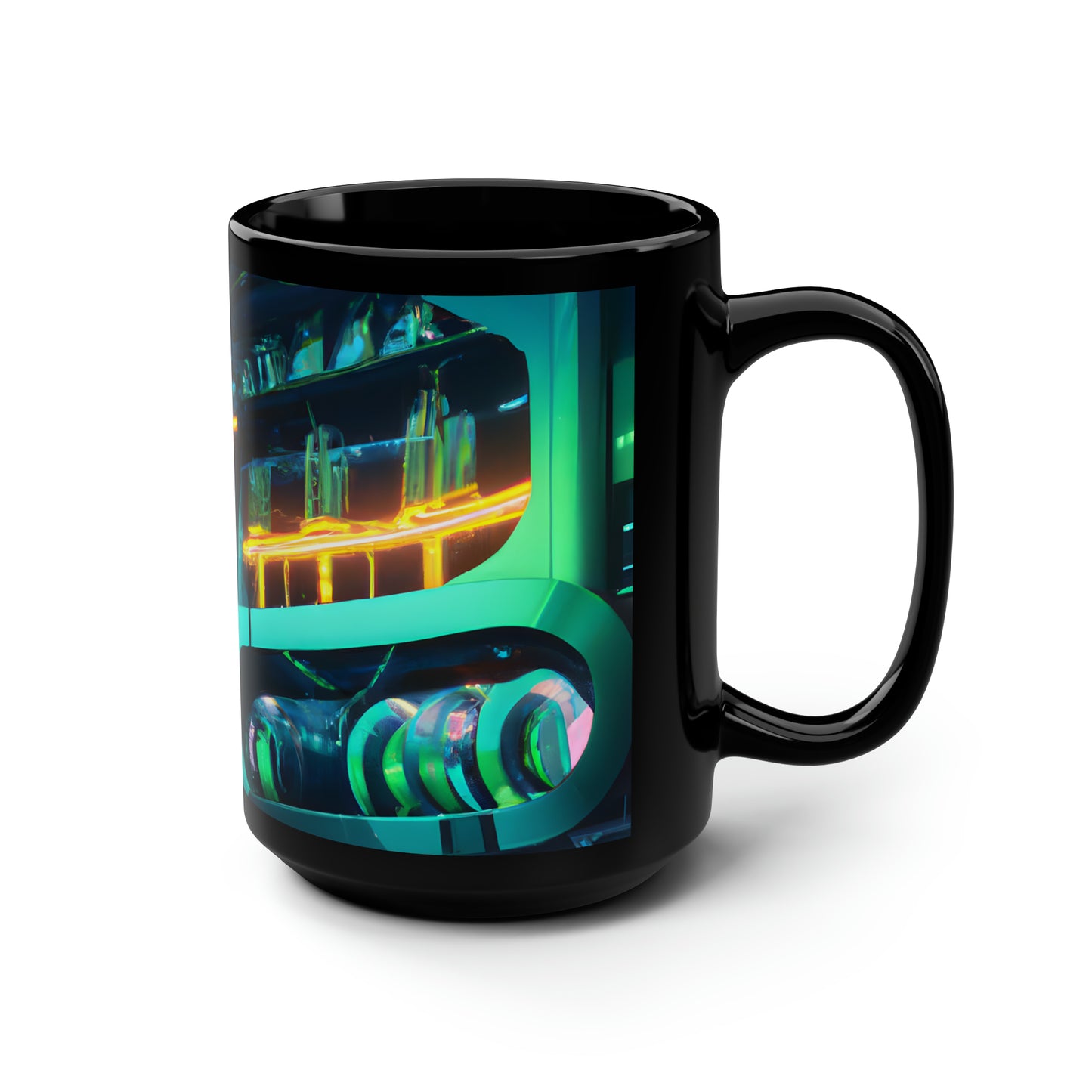 Vanguard Crest - Dividends, Abstractly - Black Ceramic Mug 15oz