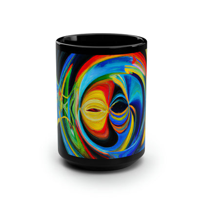 Clarence Strickland - Electric Force, Abstractly - Black Ceramic Mug 15oz