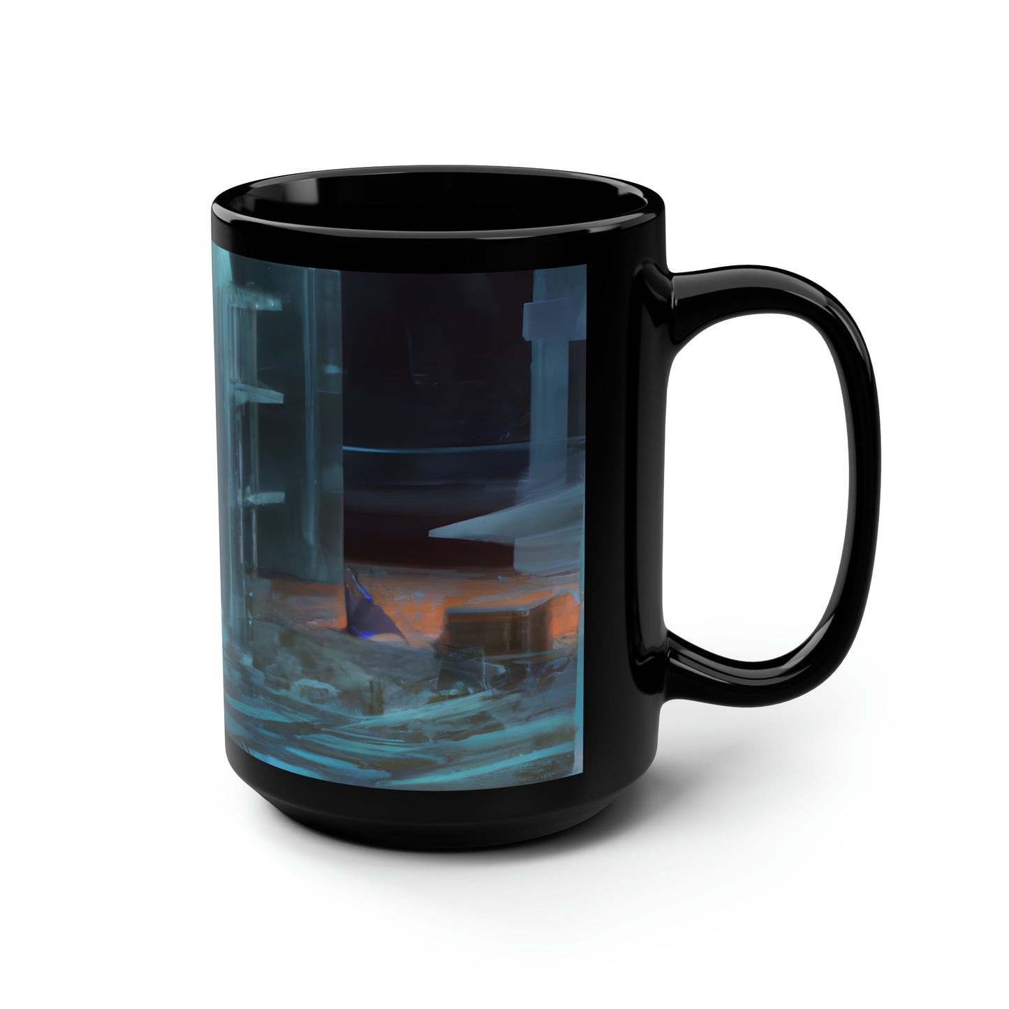 Integrity Vision - General Ledger, Abstractly - Black Ceramic Mug 15oz