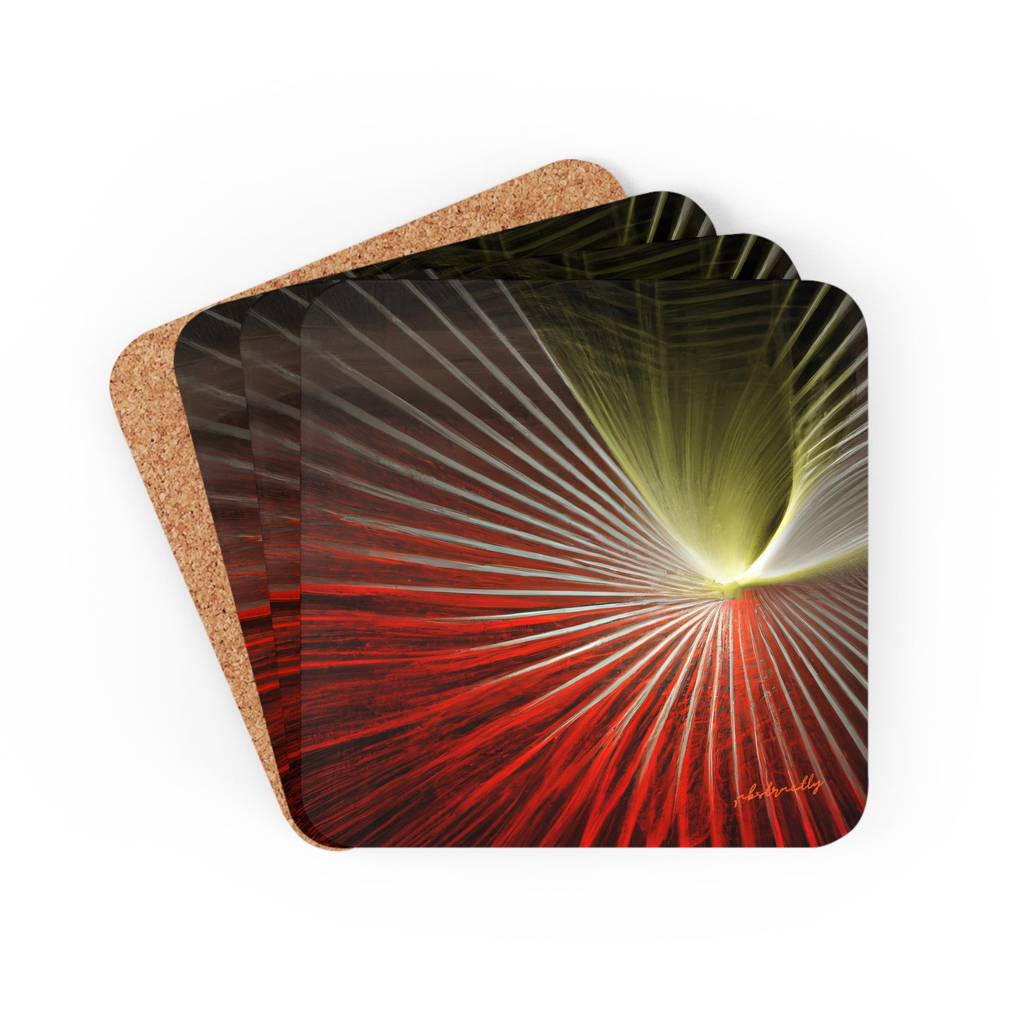 Beatrice Hawking - Spring Force, Abstractly - Corkwood Coaster Set of 4