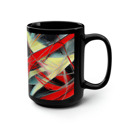 Joan Beaumont - Electromagnetic Force, Abstractly - Black Ceramic Mug 15oz