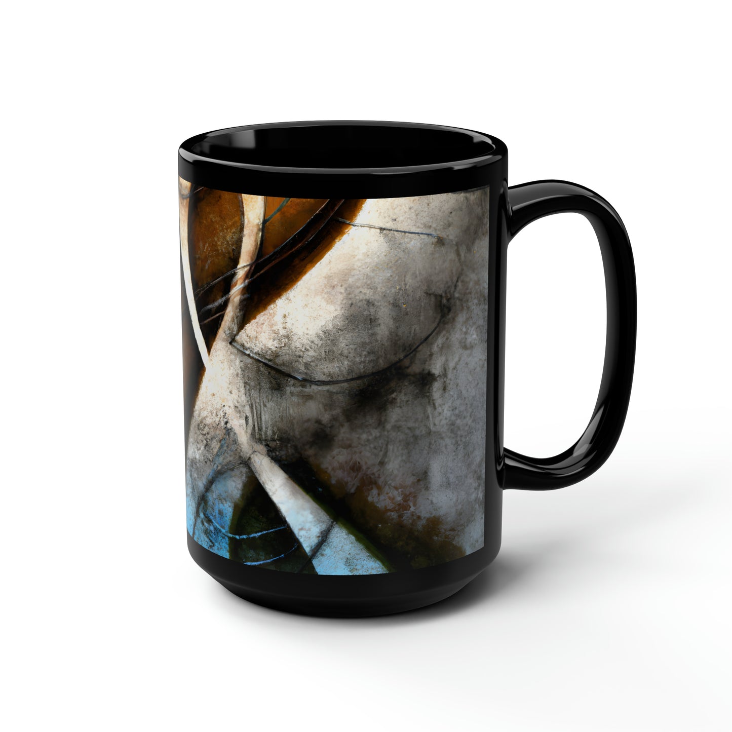 Theodore Calhoun - Spring Force, Abstractly - Black Ceramic Mug 15oz