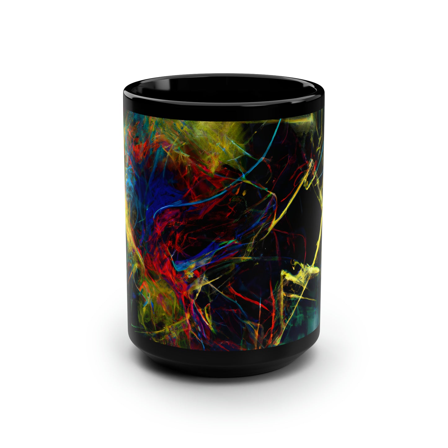 Connie Valdez - Electric Force, Abstractly - Black Ceramic Mug 15oz