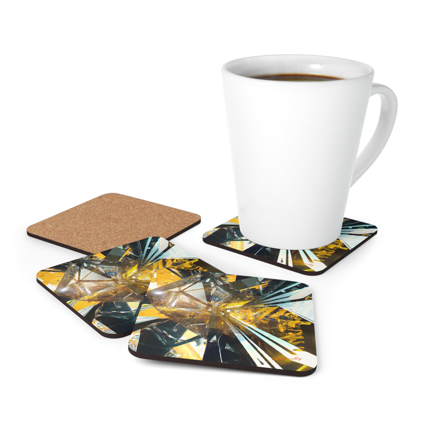 Peak Integrity - Tax, Abstractly - Corkwood Coaster Set of 4