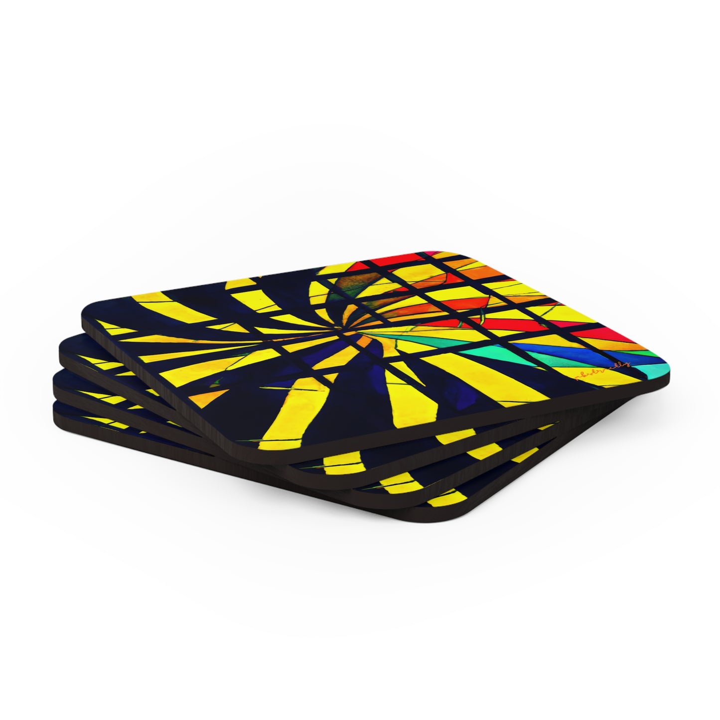 Geraldine Sutherland - Normal Force, Abstractly - Corkwood Coaster Set of 4