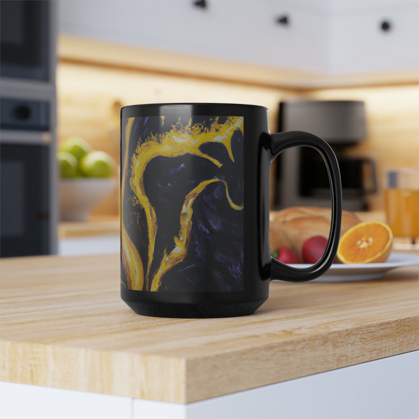 Vanadium Starlite - Chemistry, Abstractly - Black Ceramic Mug 15oz