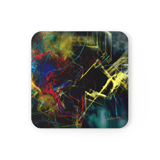 Connie Valdez - Electric Force, Abstractly - Corkwood Coaster Set of 4