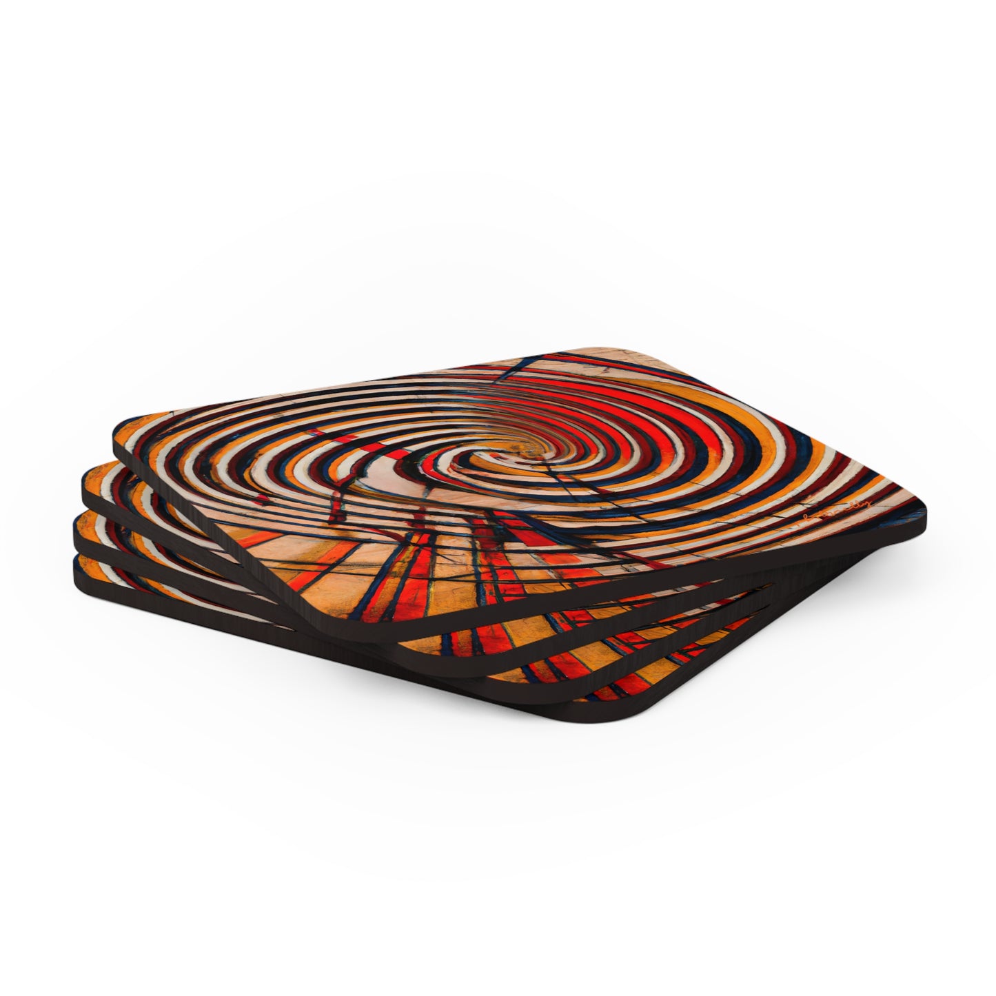 Adelaide Thornton - Magnetic Force, Abstractly - Corkwood Coaster Set of 4