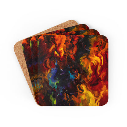 Herrmannite Fusionium - Chemistry, Abstractly - Corkwood Coaster Set of 4