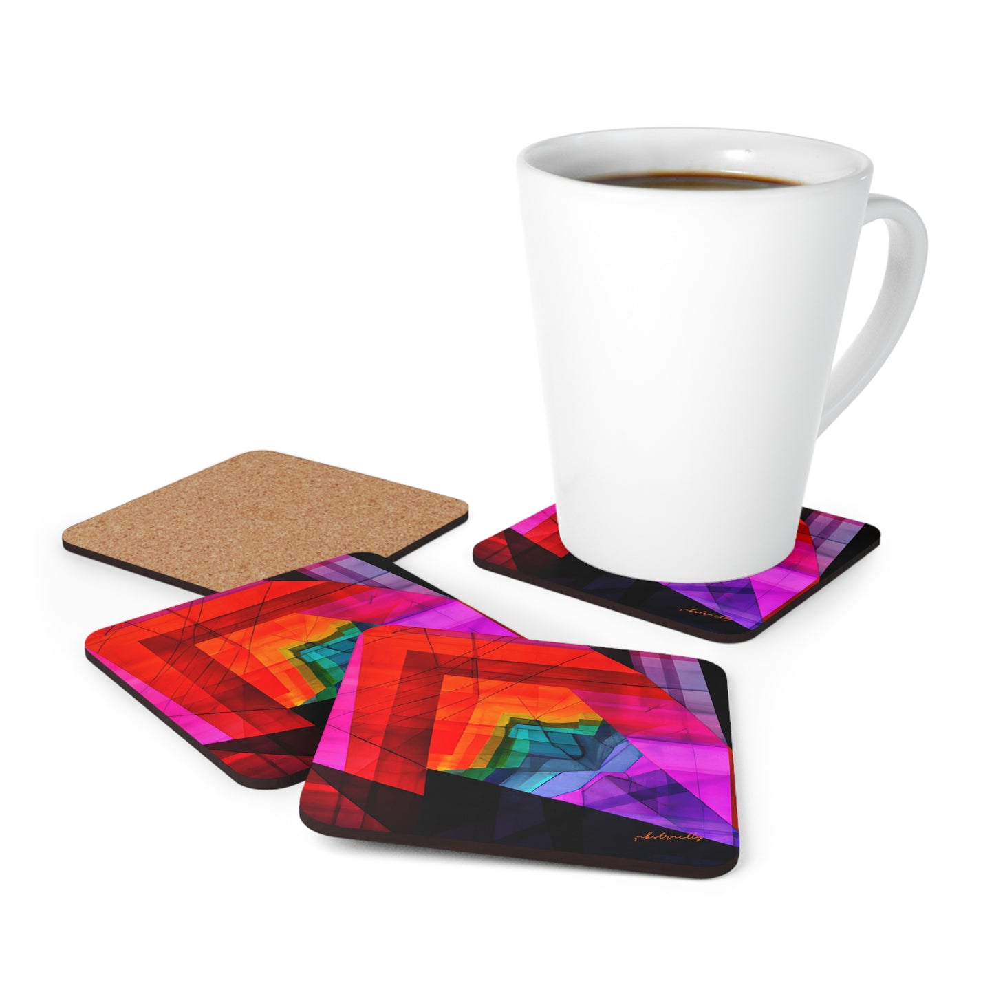 Ivan Petrovich - Tension Force, Abstractly - Corkwood Coaster Set of 4